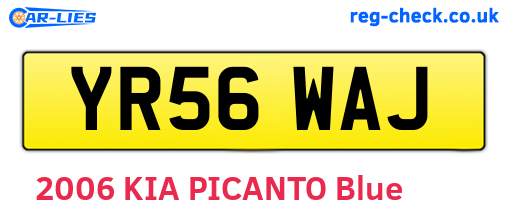 YR56WAJ are the vehicle registration plates.