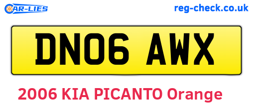 DN06AWX are the vehicle registration plates.