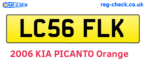 LC56FLK are the vehicle registration plates.