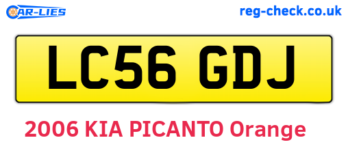 LC56GDJ are the vehicle registration plates.