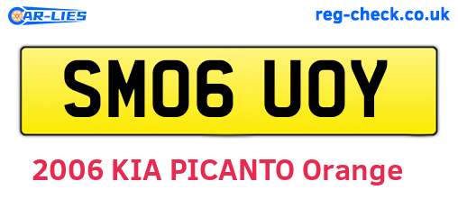 SM06UOY are the vehicle registration plates.