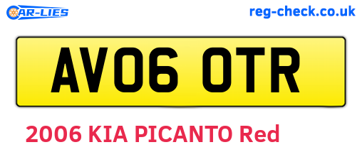AV06OTR are the vehicle registration plates.