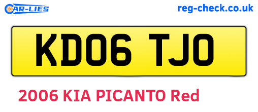 KD06TJO are the vehicle registration plates.