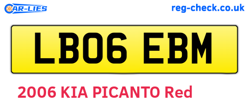 LB06EBM are the vehicle registration plates.
