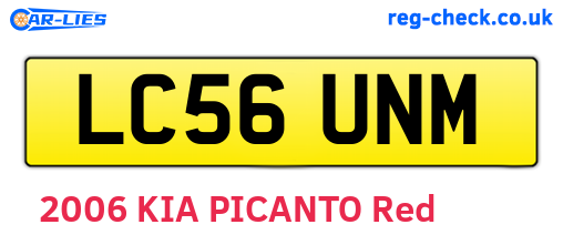 LC56UNM are the vehicle registration plates.