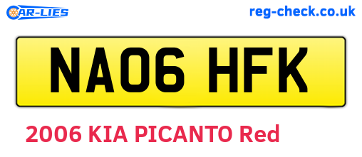 NA06HFK are the vehicle registration plates.