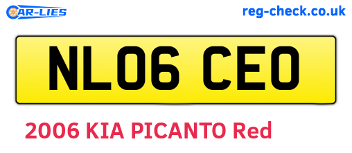 NL06CEO are the vehicle registration plates.