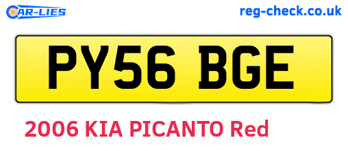 PY56BGE are the vehicle registration plates.