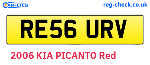 RE56URV are the vehicle registration plates.