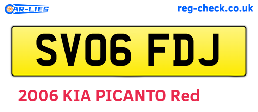 SV06FDJ are the vehicle registration plates.