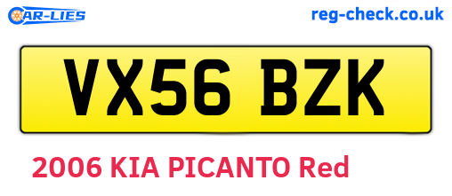 VX56BZK are the vehicle registration plates.