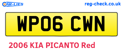 WP06CWN are the vehicle registration plates.