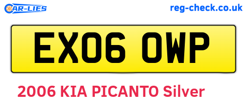 EX06OWP are the vehicle registration plates.