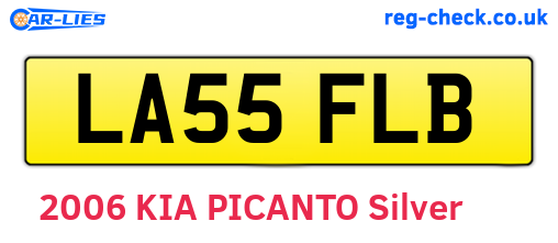 LA55FLB are the vehicle registration plates.