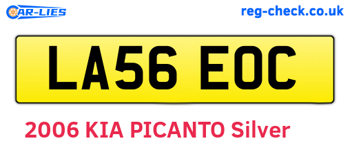 LA56EOC are the vehicle registration plates.