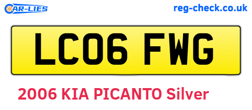 LC06FWG are the vehicle registration plates.