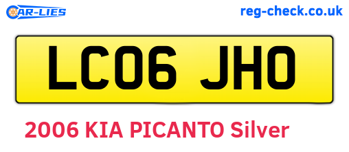 LC06JHO are the vehicle registration plates.