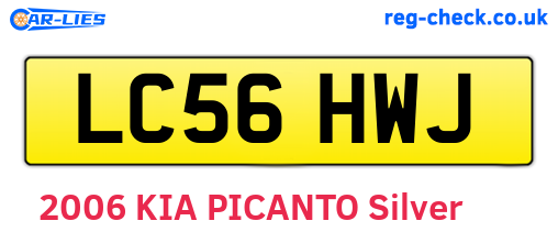 LC56HWJ are the vehicle registration plates.