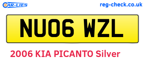 NU06WZL are the vehicle registration plates.