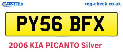 PY56BFX are the vehicle registration plates.