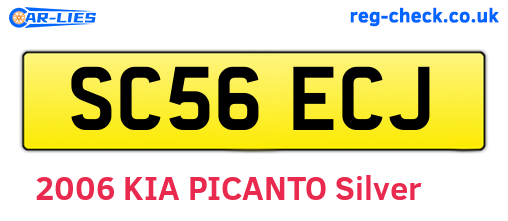 SC56ECJ are the vehicle registration plates.