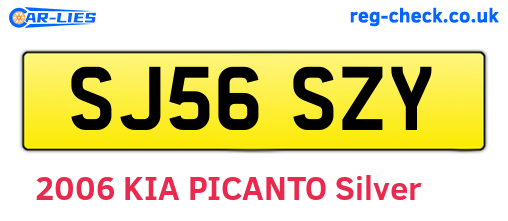 SJ56SZY are the vehicle registration plates.