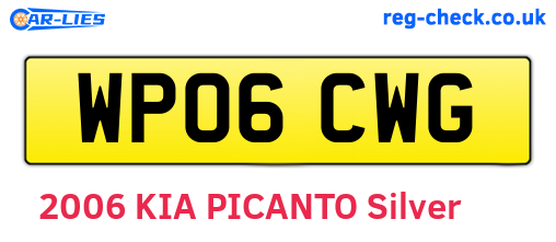 WP06CWG are the vehicle registration plates.