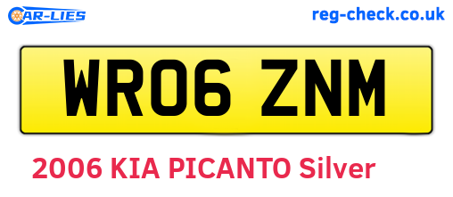 WR06ZNM are the vehicle registration plates.