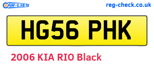 HG56PHK are the vehicle registration plates.