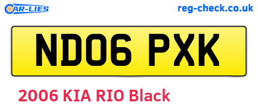 ND06PXK are the vehicle registration plates.