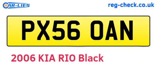 PX56OAN are the vehicle registration plates.