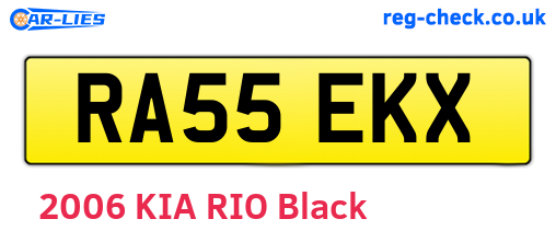RA55EKX are the vehicle registration plates.