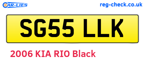 SG55LLK are the vehicle registration plates.
