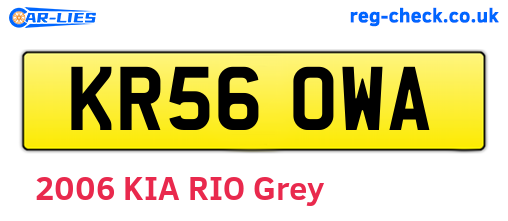 KR56OWA are the vehicle registration plates.