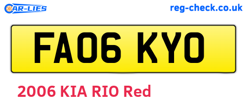 FA06KYO are the vehicle registration plates.