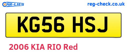 KG56HSJ are the vehicle registration plates.