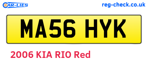 MA56HYK are the vehicle registration plates.