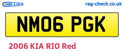 NM06PGK are the vehicle registration plates.
