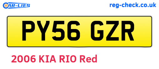PY56GZR are the vehicle registration plates.