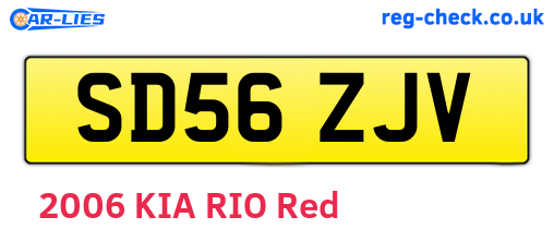 SD56ZJV are the vehicle registration plates.