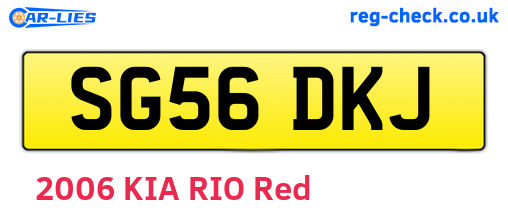 SG56DKJ are the vehicle registration plates.