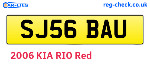 SJ56BAU are the vehicle registration plates.
