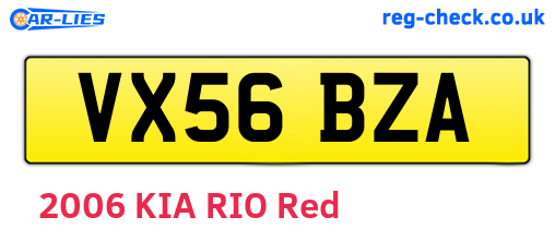 VX56BZA are the vehicle registration plates.