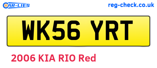 WK56YRT are the vehicle registration plates.