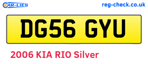 DG56GYU are the vehicle registration plates.