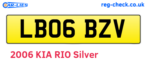 LB06BZV are the vehicle registration plates.