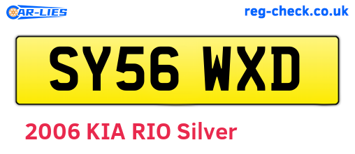 SY56WXD are the vehicle registration plates.
