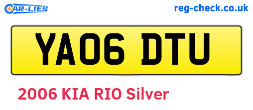 YA06DTU are the vehicle registration plates.