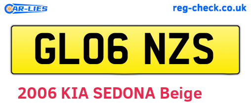 GL06NZS are the vehicle registration plates.