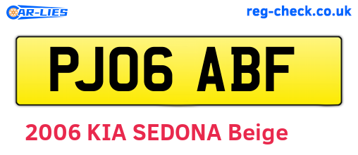 PJ06ABF are the vehicle registration plates.